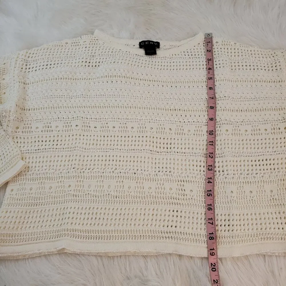 Cotton Emporium Large Boat Neck Pointelle Sweater $58